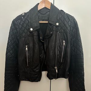 LEATHER MOTO JACKET  by ANDREW MARC X RICHARD CHAI SIZE S